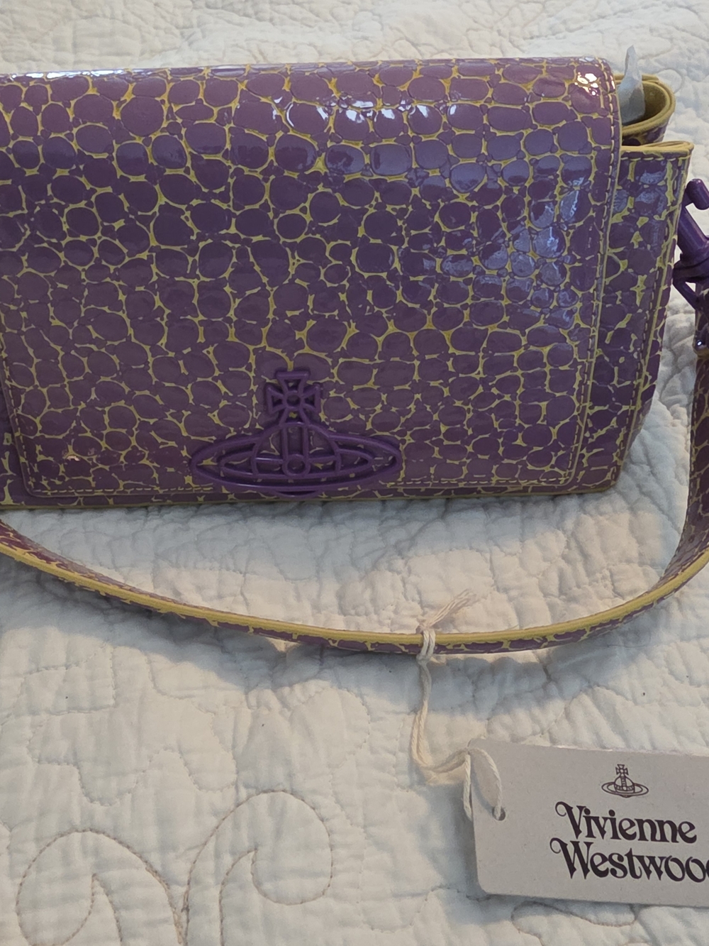 Vivienne Westwood Purple Patent Crossbody Bag